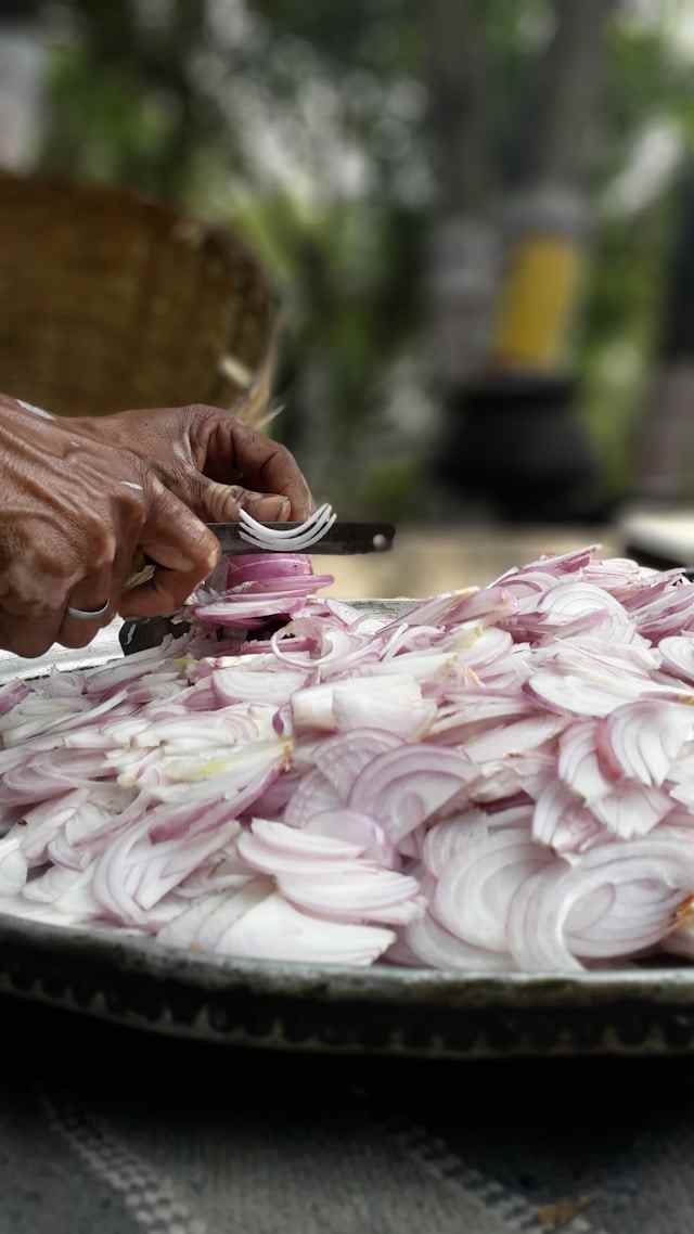 Sliced Onion on table