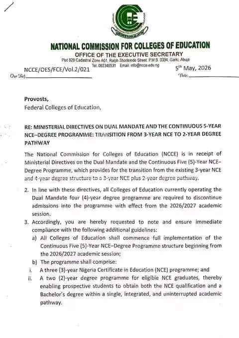 NCCE 5 year program